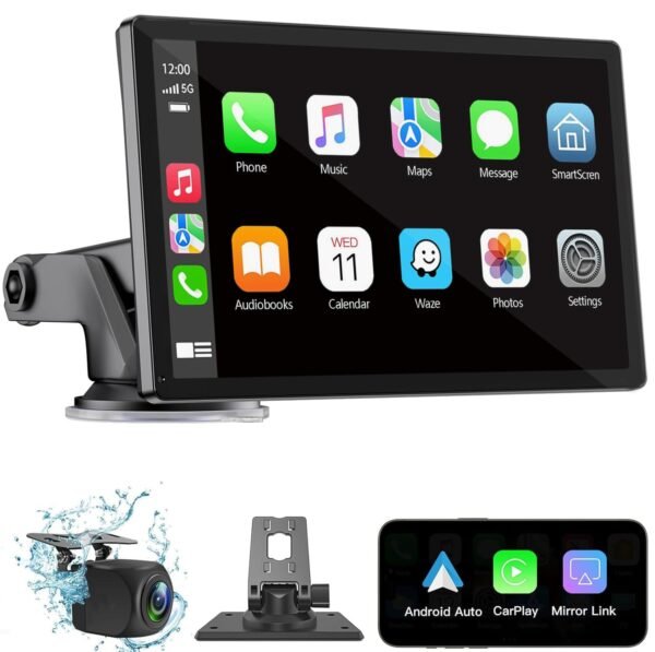 Wireless carplay navigation Touchscreen portable car media player with wireless stereo auto linking