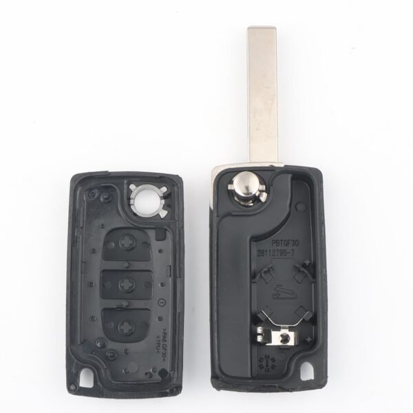 61VGnS2JfVL Car Key Shell 3 Buttons 0536 HU83 Compatible with Citroen Berlingo Dispatch Peugeot Partner Expert Fiat Scudo Toyota ProAce Remote Control Key Case with Battery Holder and Slot