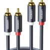 61c-utvXfKL._AC_UF1000,1000_QL80_ UGREEN RCA Cable 2RCA Male to 2RCA Male Stereo Audio Cable Gold Plated Car Audio Subwoofer Adapter Dual Shielded Red and White Cord for Home Theater Amplifier Hi-Fi System Car Sound Speaker