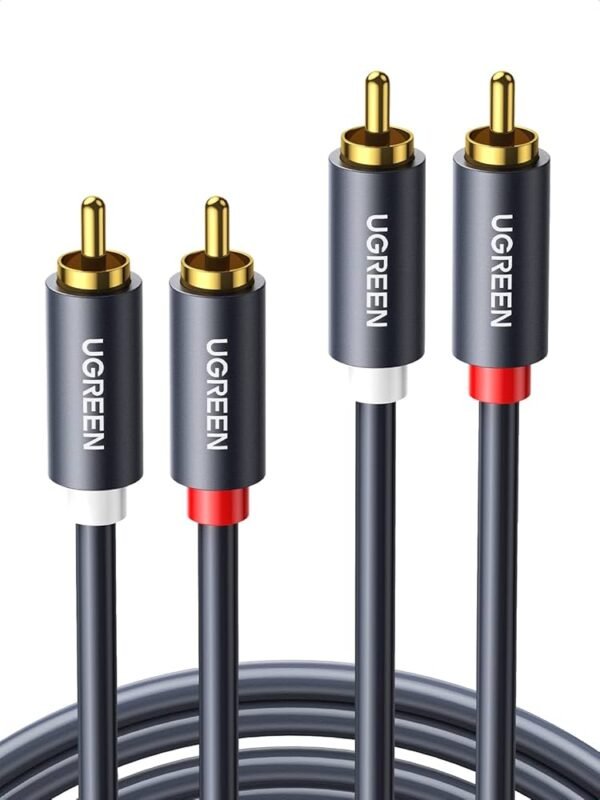 61c-utvXfKL._AC_UF1000,1000_QL80_ UGREEN RCA Cable 2RCA Male to 2RCA Male Stereo Audio Cable Gold Plated Car Audio Subwoofer Adapter Dual Shielded Red and White Cord for Home Theater Amplifier Hi-Fi System Car Sound Speaker