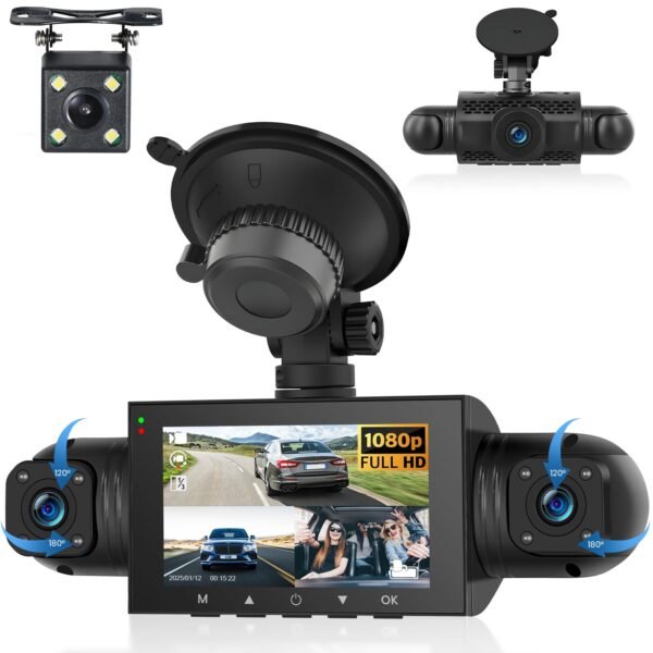 71C-5IZk0qL Hodozzy 360 Car Dashcam 4 Cameras Front Rear Interior Left Right 1080P 8 LEDs IR Night Vision