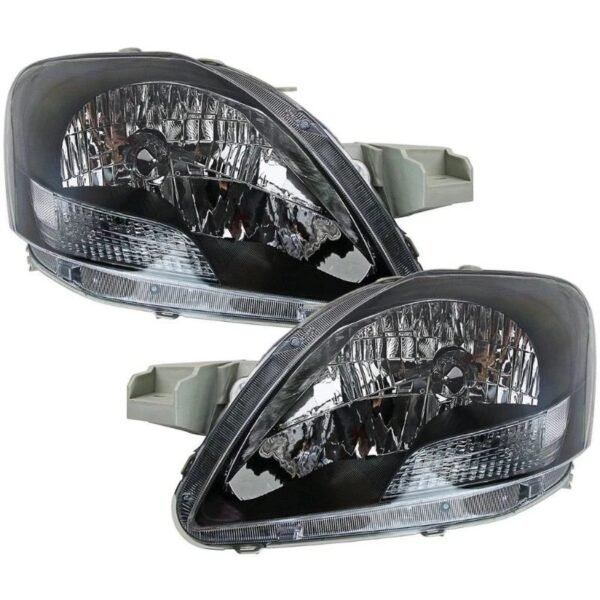 1 Set Toyota Vios 07–12 Head Lamp Crystal Black